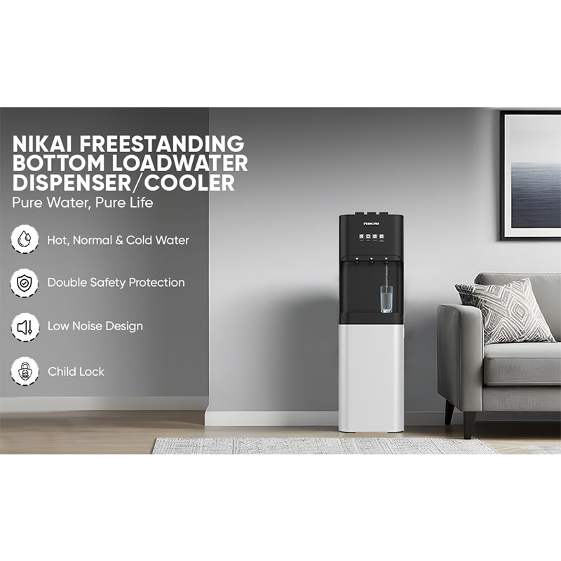 Nikai Water Dispenser 3 Taps Bottom Load With Pump Nwd4000Bs 3 Taps Hot Normal And Cold Compressor Cooling Steel Tank Anti Bacterial Design 6 Nikai Water Dispenser 3 Taps Bottom Load With Pump Nwd4000Bs 3 Taps Hot Normal And Cold Compressor Cooling Steel Tank Anti Bacterial Design