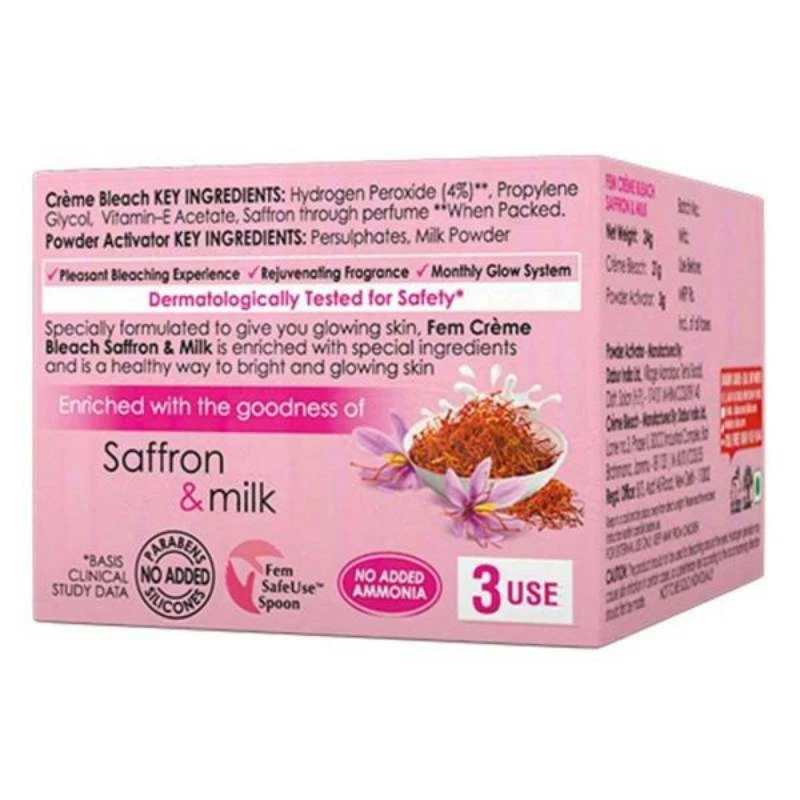 Fem Crème Bleach Saffron &Amp; Milk 24G Fcmsm24G 3 Fem Crème Bleach Saffron &Amp; Milk 24G Fcmsm24G - Set Of 3 Pcs