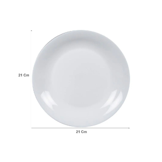 Luminarc Diwali Dessert Plate 21cm White P6037 (Pack of 6Pcs)