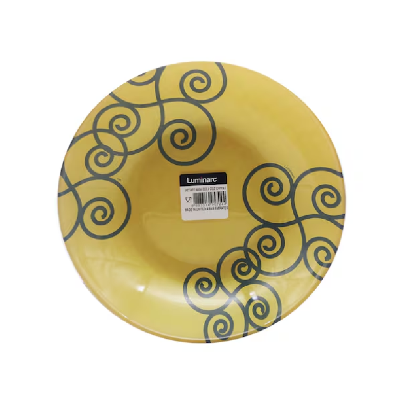Luminarc Simply Marah Soup Plate Blue &Amp; Gold V4176 (Pack Of 6Pcs) 1 Luminarc Simply Marah Soup Plate Blue &Amp; Gold V4176 (Pack Of 6Pcs)