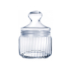 Luminarc Striped Glass Jar 0.5L with Lid, Transparent V9601