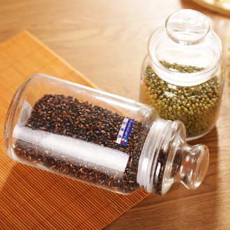 Luminarc Striped Glass Jar 0.75L with Lid, Transparent V9602