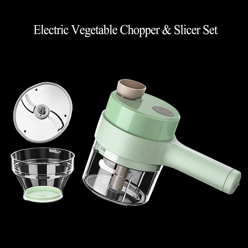 Handheld Mini Electric Food Chopper 4In1 Vegetable Cutter, Chopper, Food Slicer 3 Handheld Mini Electric Food Chopper 4In1 Vegetable Cutter, Chopper, Food Slicer