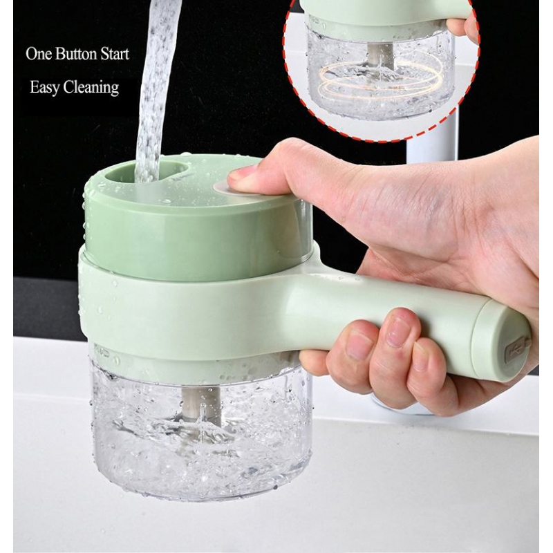 Handheld Mini Electric Food Chopper 4In1 Vegetable Cutter, Chopper, Food Slicer 4 Handheld Mini Electric Food Chopper 4In1 Vegetable Cutter, Chopper, Food Slicer