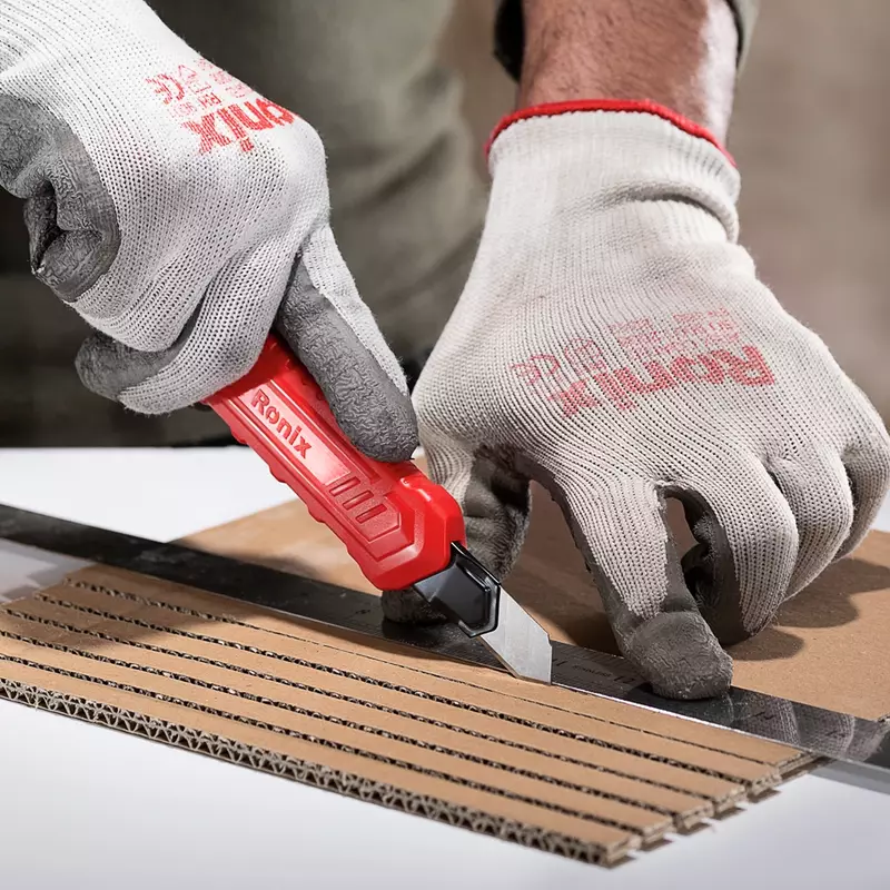 Ronix Utility Knife Cutter, Rubber Handle, Delta Model Integrated Blade Snapper For Easy Blade Snapping Blade Sections Snap Off Providing A Fresh, Sharp Cutting Point,18Mm Rh-3004 2 Ronix Utility Knife Cutter, Rubber Handle, Delta Model Integrated Blade Snapper For Easy Blade Snapping Blade Sections Snap Off Providing A Fresh, Sharp Cutting Point,18Mm Rh-3004