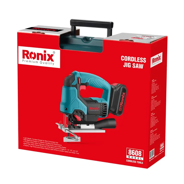 Ronix Cordless Jig Saw - 20V Electric Power Tool For Wood And Metal Cutting, Ideal For Versatile Woodworking Applications, 8608. 15 Ronix Cordless Jig Saw - 20V Electric Power Tool For Wood And Metal Cutting, Ideal For Versatile Woodworking Applications, 8608.