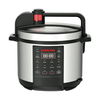 Nikai Pressure Cooker Electric 6L Digital Multi Functional Cooker 1300W NEP682DX Aluminum Cooking Pot With Non Stick Coating Stainless Steel Wraped Body With Warm Function