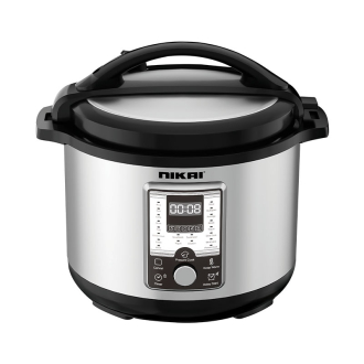 Nikai Pressure Cooker Electric 10L Digital Multi Functional Cooker 1500W NEP1082X Non Stick Cooking Pot Stainless Steel Wraped Body And Lid Adjustable Cooking Time With Cool Touch Handle