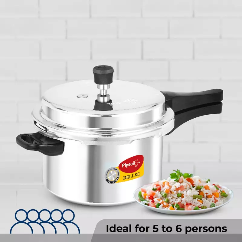 Pigeon Pressure Cooker 5L Deluxe Outer Lid Aluminium Sap 103 - Ergonomic Sturdy Handle Thermal Efficiency Special Alloy Safety Plug 1 Pigeon Pressure Cooker 5L Deluxe Outer Lid Aluminium Sap 103 - Ergonomic Sturdy Handle Thermal Efficiency Special Alloy Safety Plug