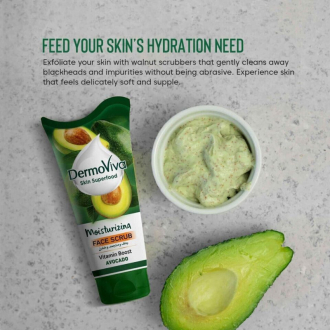 Dermoviva Face Scrub Moisturizing Vitamin Boost Avocado 150ml - Set of 3 Pcs
