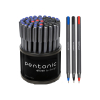 Pentonic Ballpen Assorted Dispenser, Low Viscosity Ink Allows The Rolling Ball to Glide Across All Kinds of Paper Surfaces Without Smearing, Sleek Charcoal Gray Finish 50pcs PBPA50S