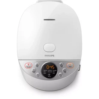 Philips Rice Cooker 1.8L 790W, Smaryt Fuzzy Logic 3D Heating, 10 Food Menus, 2.0-mm Pot Extra-Thick Non-stick Easy to Clean, 12-hour Preset Timer, 480hrs Automatic Keep Warm Function, 8 Prefix Programs HD4515/55