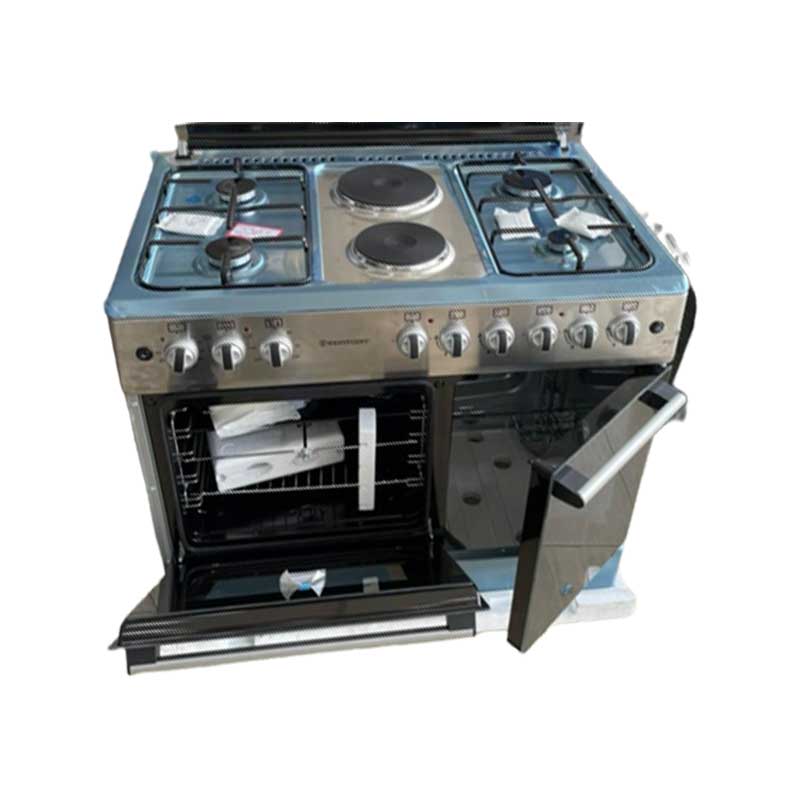 Westpoint Cooker 90X60, 4 Gas Burners, 2 Electric Plate, Electric Oven + Gas Compartment Inox Wcer9642E8Xbo 4 Westpoint Cooker 90X60, 4 Gas Burners, 2 Electric Plate, Electric Oven + Gas Compartment Inox Wcer9642E8Xbo