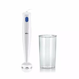 Braun Hand Blender 600ML with Cup Stainless Steel Blades 450W HB101AI-MQ10.001PWH 1 Speed Light Weight Hand Blender Plastic Material Easy Twist System