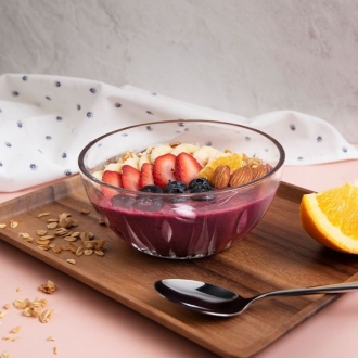 Ocean Reya Glass Bowl 5" – Elegant Clear Glass Serving Bowl for Desserts, Fruits & Salads 1P03420