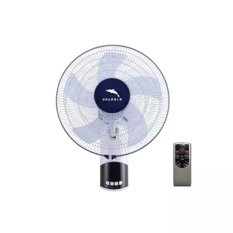 Dolphin Wall Fan - 16-Inch, Five Blades, Indoor Use, with Remote Control, ME-1605WP-R.
