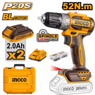 Ingco Lithium-Ion Cordless Brushless Drill 20V CDLI20453