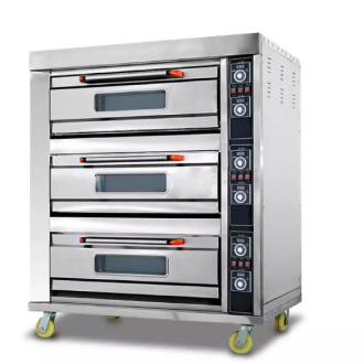 Generic Commercial Gas Baking Oven 3 Door 9 Tray