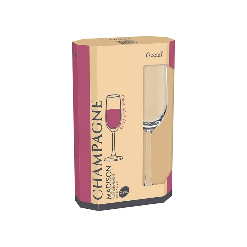 Ocean Wine Glass 2Pcs Madison Flute Champagne 210Ml Fine Rim Stemware 3015F0702G0003 6 Ocean Wine Glass 2Pcs Madison Flute Champagne 210Ml Fine Rim Stemware 3015F0702G0003