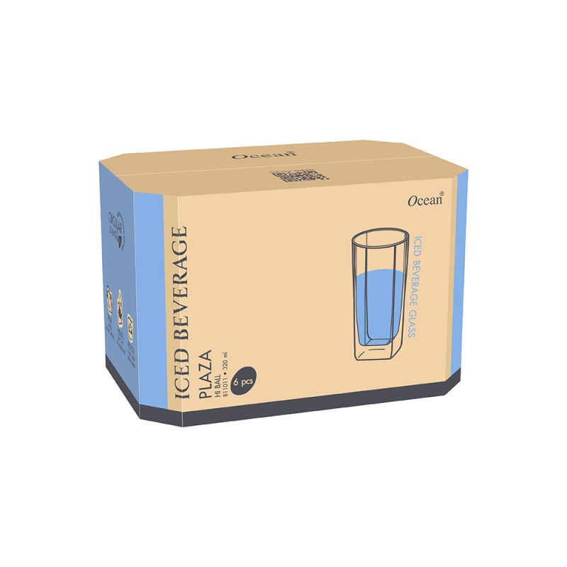Ocean Glass 6Pcs Plaza Hi Ball 320Ml Drink Tumbler 3B1101106G0006 6 Ocean Glass 6Pcs Plaza Hi Ball 320Ml Drink Tumbler 3B1101106G0006