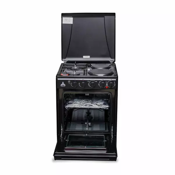 Delta Cooker 50X50Cm Gas Oven 2 Gas 2 Electric Silver With Black Dgc22B 1 Delta Cooker 50X50Cm Gas Oven 2 Gas 2 Electric Silver With Black Dgc22B