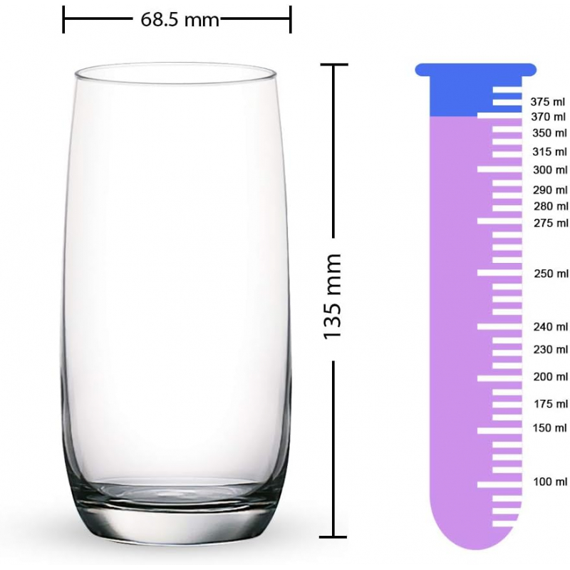 Ocean Glass 6Pcs Ivory Hi Ball 370Ml Drink Tumbler 3B1301306G0011 7 Ocean Glass 6Pcs Ivory Hi Ball 370Ml Drink Tumbler 3B1301306G0011