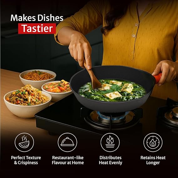 Pigeon Imperi Luxe Cast Iron Frypan 22Cm – Non-Stick, Toxin-Free With Free Silicone Grip Sap 16296 2 Pigeon Imperi Luxe Cast Iron Frypan 22Cm – Non-Stick, Toxin-Free With Free Silicone Grip Sap 16296