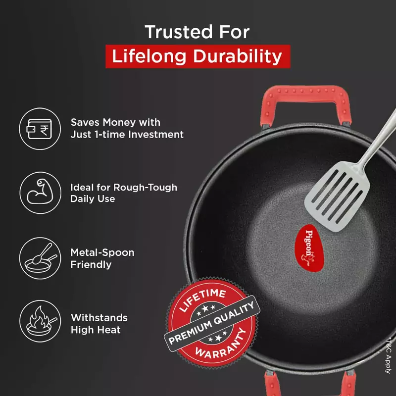 Pigeon Imperi Luxe Cast Iron Kadai 26Cm – Natural Non-Stick, Toxin-Free &Amp; Durable Cookware Sap 16301 6 Pigeon Imperi Luxe Cast Iron Kadai 26Cm – Natural Non-Stick, Toxin-Free &Amp; Durable Cookware Sap 16301