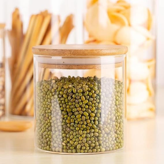 Generic Glass Jar Round With Wooden Lid 10X15Cm – Elegant Storage Container For Kitchen &Amp; Home R1015(1-28) 4 Generic Glass Jar Round With Wooden Lid 10X15Cm – Elegant Storage Container For Kitchen &Amp; Home R1015(1-28)