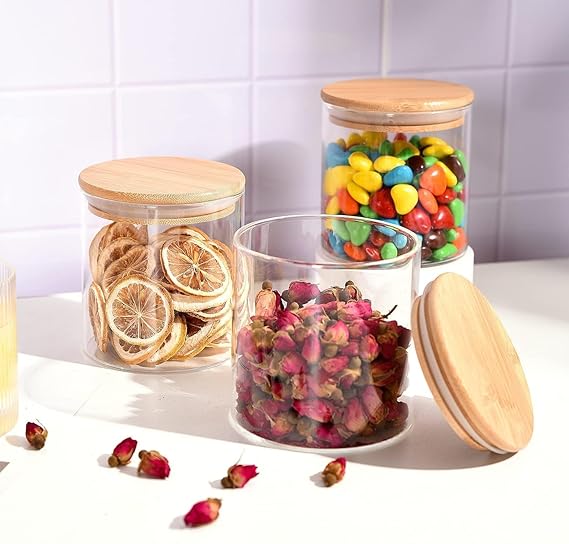 Generic Glass Jar Round With Wooden Lid 10X20Cm – Elegant Storage Container For Kitchen &Amp; Home R1020(1-6) 9 Generic Glass Jar Round With Wooden Lid 10X20Cm – Elegant Storage Container For Kitchen &Amp; Home R1020(1-6)
