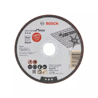 Bosch Standard For Inox Straight Cutting Disc 115 x 1.0 x 22.23mm 2608603169