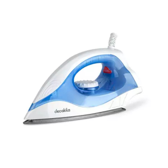 Decakila Dry Iron Teflon Soleplate Mechanical Temperature Control 1200w Keen018l 20 seconds preheat with auto off function 197x105mm plate size