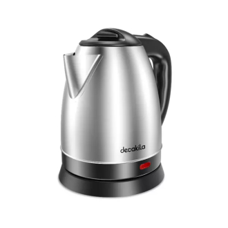 Decakila Jug Kettle 1.5l Steel with Water Guage 1800w Kekt002b boil dry protection with indicator light cord storage and anti slip feet design