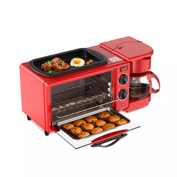 Decakila Breakfast Station 9L Oven Capacity 3 In 1 Baking Frying And Coffee Maker 1050W Keev003R 30 Mins Timer With Bell Ring 100°C - 230°C Oven Temperature Control 0.5L Coffee Maker 4 Cups Capacity 1 Decakila Breakfast Station 9L Oven Capacity 3 In 1 Baking Frying And Coffee Maker 1050W Keev003R 30 Mins Timer With Bell Ring 100°C - 230°C Oven Temperature Control 0.5L Coffee Maker 4 Cups Capacity