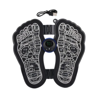 EMS Rechargeable/Wireless Foldable Foot Massager Mat with Muscle Stimulator 6 Modes, Muscle Pain Relief Physiotherapy Foot Massage Pad, Foot Massage for Improving Blood Circulation