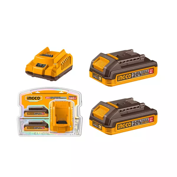 Ingco Lithium-Ion Battery And Charger Kit 20V With Led Battery Power Indicator, Fast Charging P20S Fbcpk1222 1 Ingco Lithium-Ion Battery And Charger Kit 20V With Led Battery Power Indicator, Fast Charging P20S Fbcpk1222