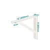 Total Heavy Duty Shelf Bracket 8x12" with 6 Attachment Points, White THDSB0812