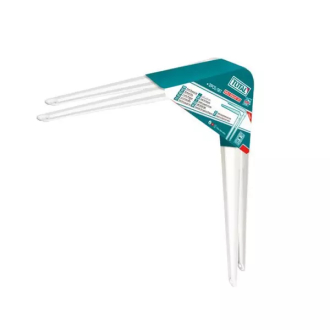 Total Shelf Bracket 2pcs Set 6x8" with 6 Attachment Points, 12 Mounting Screws, White TSB10608