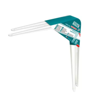 Total Shelf Bracket 2pcs Set 10x12" with 6 Attachment Points, 12 Mounting Screws, White TSB11012