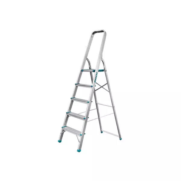Total Household Ladder With 5 Steps, Aluminium Body Thlad06051 1 Total Household Ladder With 5 Steps, Aluminium Body Thlad06051