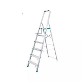 Total Household Ladder with 6 Steps, Aluminium Body THLAD06061