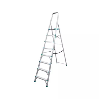 Total Household Ladder with 8 Steps, Aluminium Body THLAD06081