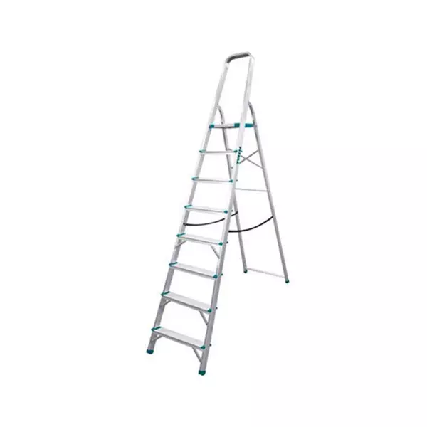 Total Household Ladder With 8 Steps, Aluminium Body Thlad06081 1 Total Household Ladder With 8 Steps, Aluminium Body Thlad06081