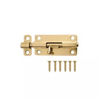 Total Steel Tower Bolt 4" 1.2/φ7.4mm for Horizontal & Vertical Positions, Includes 6pcs Fasteners THTB104