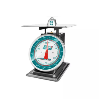 Total Analogue Spring Scale for Kitchen Max Weight 60Kg with Stainless Steel Bowl 305mm, 200g Graduation TESA5601