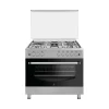 Dolphin Free Standing Cooking Range 90x60, 4 Gas Burners, 1 Electric Burner & Electric Oven, Inox FS09060I-4G1E/E