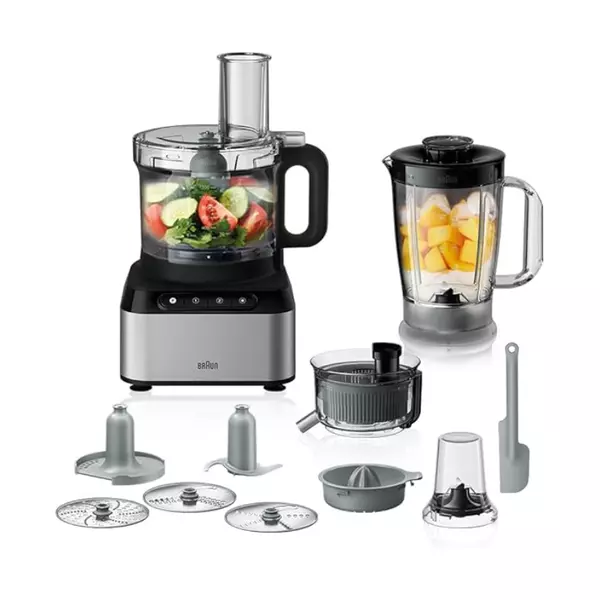 Braun Food Processor 2.1L Bowl With 1.2L Blender Stainless Steel Blade 800W Fp301Bi-Fp3233Si 1 Braun Food Processor 2.1L Bowl With 1.2L Blender Stainless Steel Blade 800W Fp301Bi-Fp3233Si