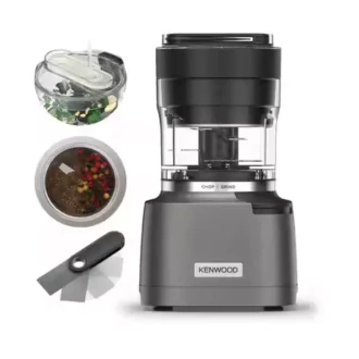 Kenwood Chopper and Grinder 2 in 1 500ml Plastic Bowl 800w Chp80.000si Powerful Metal Grinder and Electric Chopper with Eversharp Quadblades, Dripper Pro, Spatula for Wet Chopping & Dry Grinding