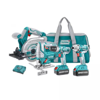Total Drill Machine, Impact Wrench, Jigsaw, Circular Saw Cordless Li-Ion 4pc Combo TCKLI2010