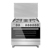 Hisense Cooker Free Standing 90x60cm 4 Gas Burners, 2 Electric Burner, Electric Oven, Glass Lid, Silver HF942GEES
